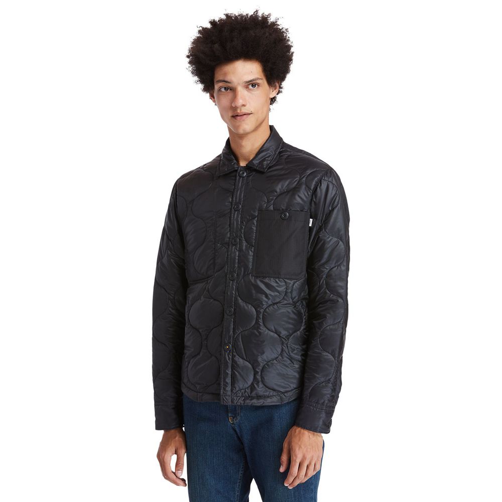 Timberland Mens Jackets Heritage Long-Sleeve Onion-Quilted Shirt - Black - India TG8524063